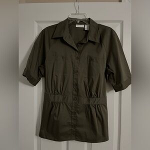 Olive Green Button-Up Dress